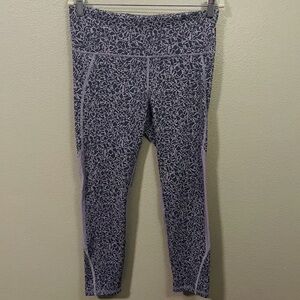 Under Armour Compression Ankle Leggings Heat Gear Purple Pockets Athleisure Sz L